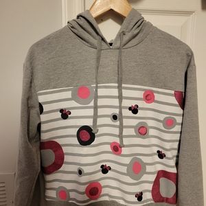 DISNEY Parks Girls Minnie Mouse Gray Pink hoodie size small